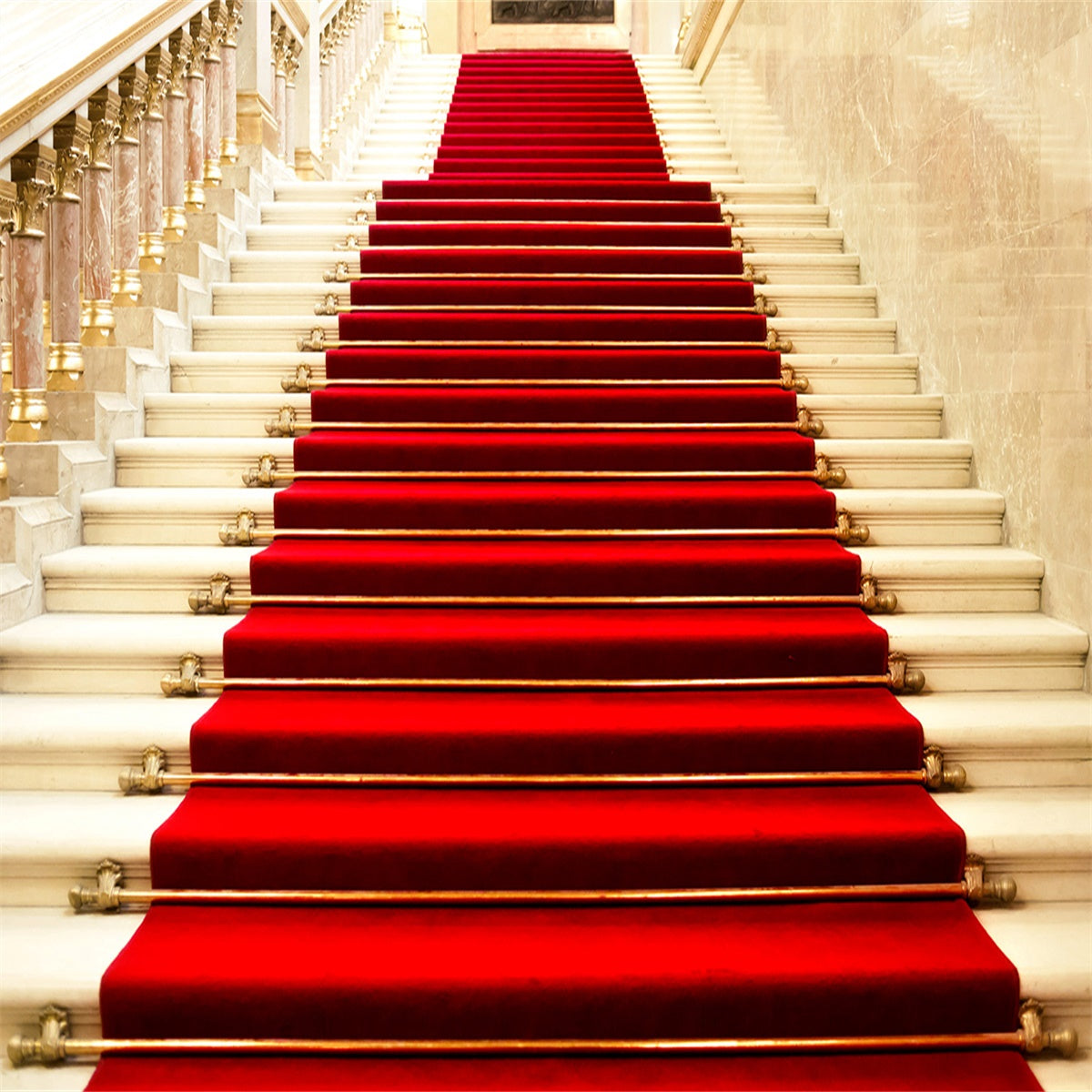 Red Carpet Stairs Wedding Photography Backdrop