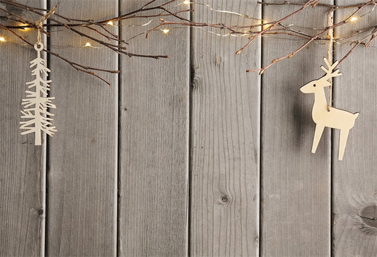 Christmas Wood Wall Photography Backdrop Star Background