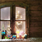 XMAS Wood Window Snow Christmas Backdrop