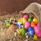 Brown Easter Straw Colorful Eggs Backdrops