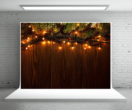 Christmas Wood Wall Backdrop for Photography light Star Background