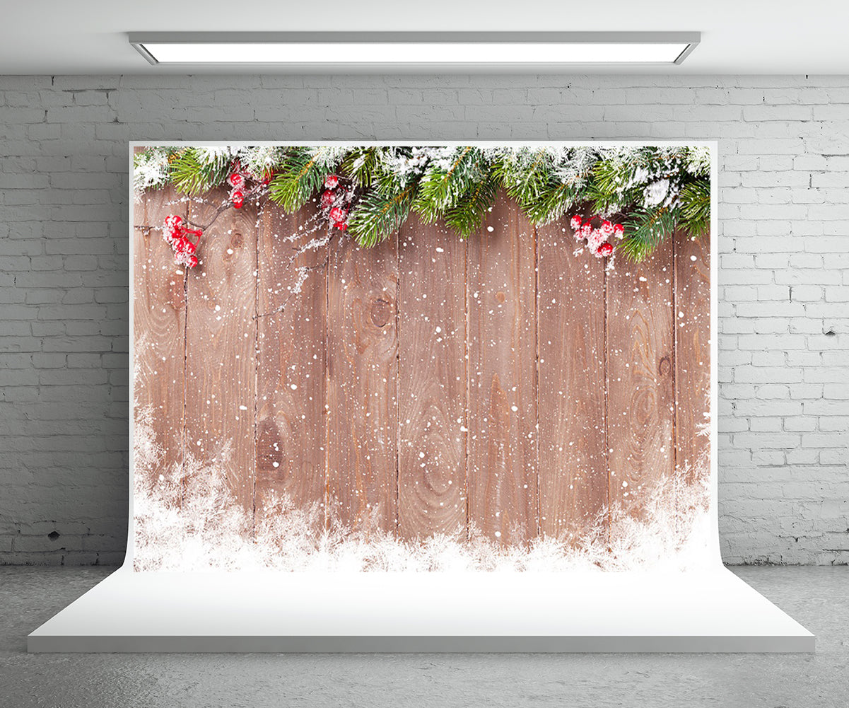 Snowflake Wood Wall Photography Backdrop Christmas Decor Background