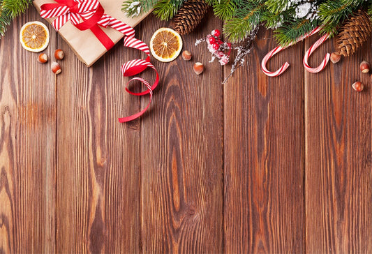 Pine Wood Board Photography Backdrop for Christmas