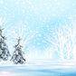 White Winter Snow Pine Tree Photography Backdrop