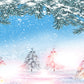 Winter Snow Pine Branch Photo Backdrop for Photography
