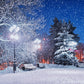 Winter Night Snowing Photography Backdrop
