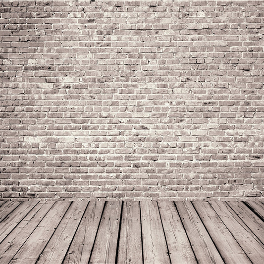 Gray Brick Wall Wood Photography Backdrops