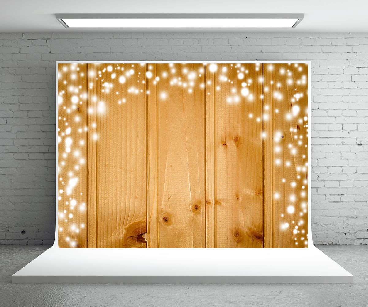 Light Brown Snowflake Wood Board Photography Backdrop For Christmas