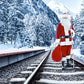 Christmas Snow Santa Claus Rail Photo Backdrop