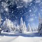 Winter White Snowing Forest Photography Backdrop