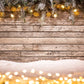 Christmas Photography Backdrop Wood Wall Snow Background