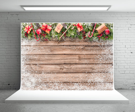 Snowflake Wood Board Photography Backdrop Christmas Gift Background