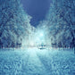Night Snow Cover Winter Fabric Photography Backdrop
