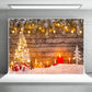 Christmas Tree Photography Backdrop Light Star Snow Background