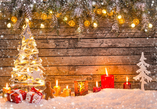 Buy Christmas Tree Photography Backdrop Light Star Snow Background ...