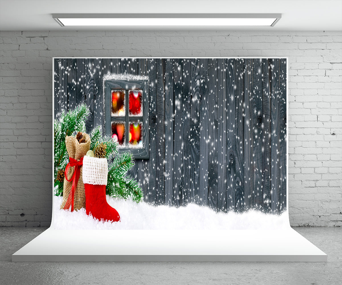 Snowflake wooden wall warm photography background Christmas background