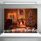 Christmas Tree Fireplace Photography Backdrop