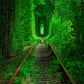 Train Track Spring Green Forest Scenery Backdrop