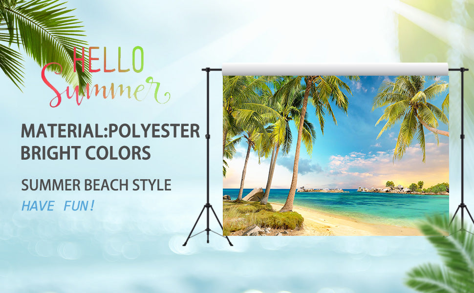 Tropical Natural Summer Sunset Over Sea Beach Backdrop for  Party Decoration KH12580
