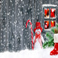 Christmas Backdrop Snowman Snowflake Red Boots Photo Background