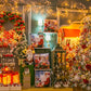 Christmas Gift Flowers Santa Claus Photo Backdrops