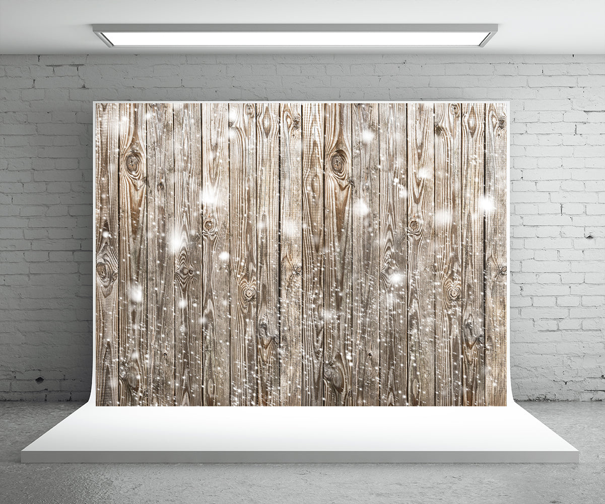 Snowflake Grey Wood Board Photography Backdrop for Christmas