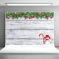 Snowman Pine Branch Wood Wall Photography Backdrop for Christmas