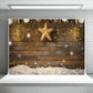 Gold Star Wood Wall Photo Backdrop Snowflake Christmas Background
