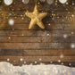 Gold Star Wood Wall Photo Backdrop Snowflake Christmas Background