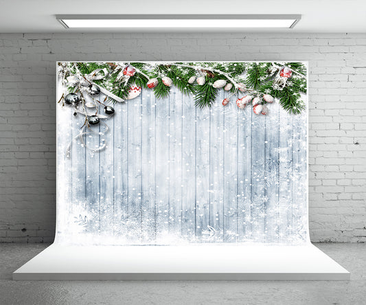 Snowflake wooden wall fruit tree photo background christmas background