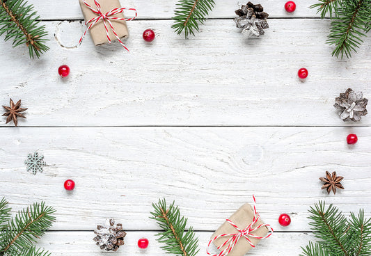 White Wood Wall Photography Backdrop Christmas Background