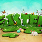 Spring Easter Cartoon Rabbit Photography Backdrops