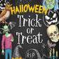 Black Treat or Trick Witch Halloween Backdrops