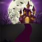 Purple Castle Halloween Backdrop for Photography