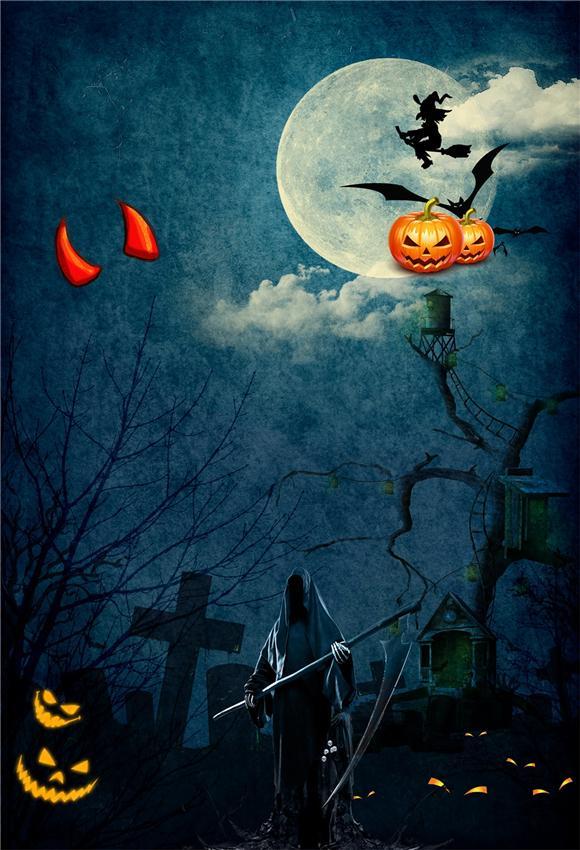 Witch Ghost Halloween Photo Booth Prop Backdrops