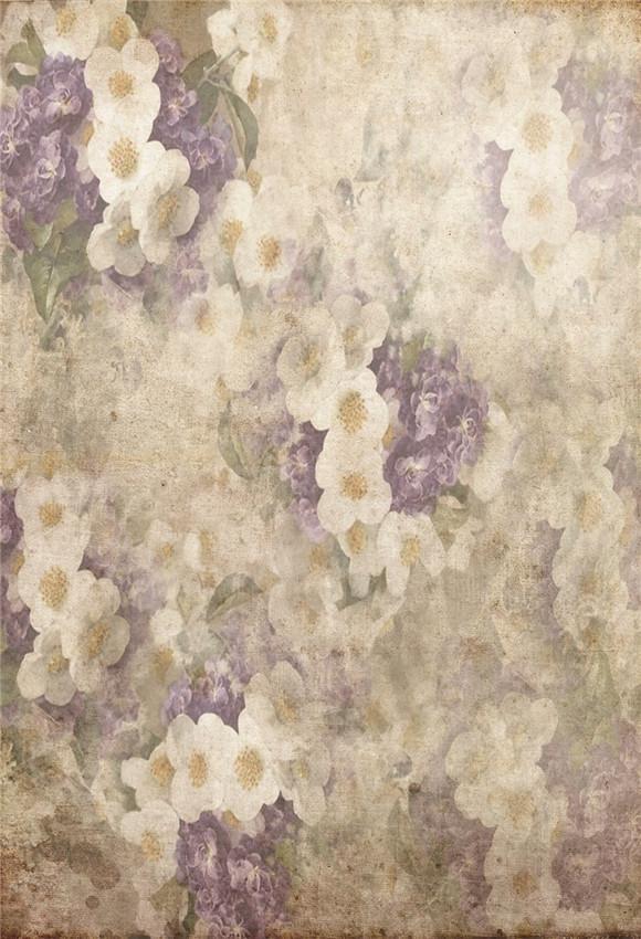 White Purple Flowers Abstract Backdrops for Picture