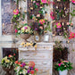 Flowers Window Wood Floor Backdrop for Picture