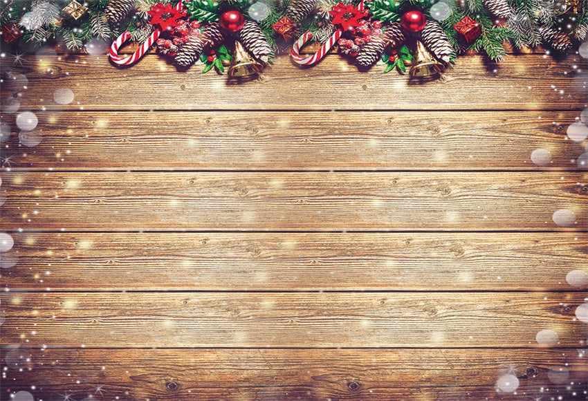 Christmas Wooden Backdrop Brown Photo Background