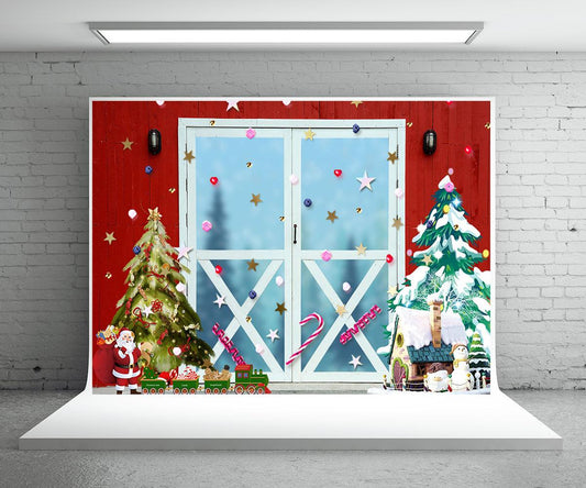 Red Bran Christmas Gift Photography Backdrops