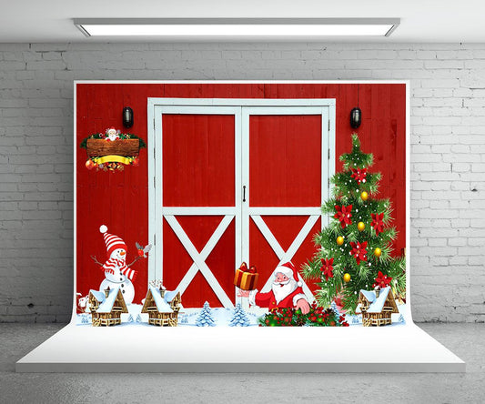 Christmas Santa Claus Red Brand Winter Photo Backdrop for Studio