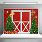 Red Bran Christmas Backdrop Snowflake Background for XMAS