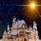 Christmas Night of Wonderland House Snow Flake Backdrops for Studio