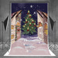 Christmas Tree Cartoon Brick House Backdrops for New Year