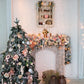 Flower Fireplace Christmas Backdrops for Studio