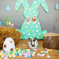Polka Mint Rabbit Colorful Eggs Happy Easter Straw Backdrops