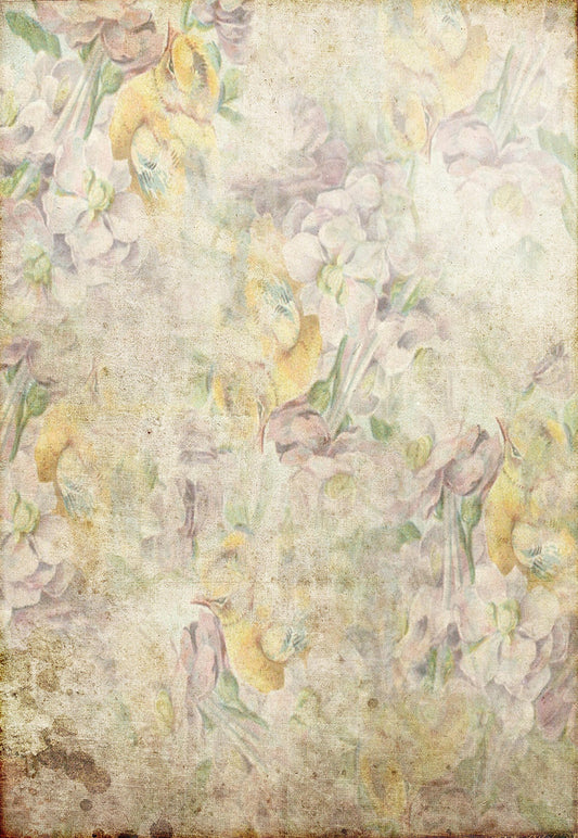 Yellow Petal Vintage Floral Backdrop for Photography