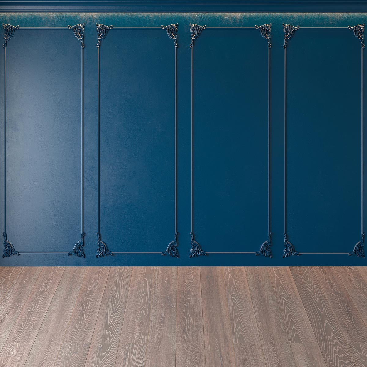 Royal Blue Wall Wood Floor Photo Backdrops for Wedding Prop