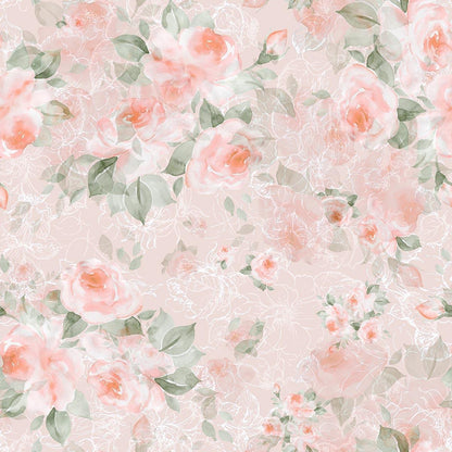 Water Pink Floral Green Leaves Spring Backdrops for Studio