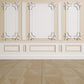Beige White Wall Brown Wood Floor Backdrops for Wedding