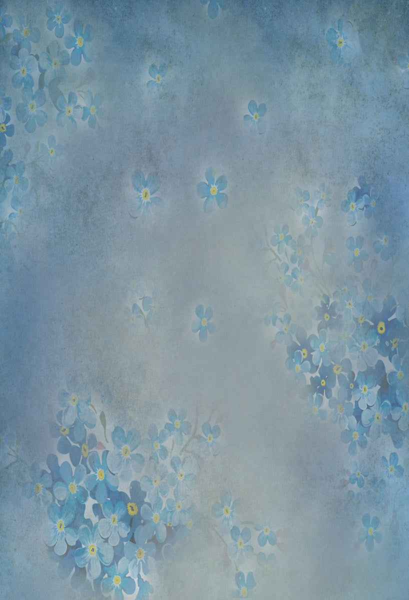 Blue Floral Newborn Fabric Photo Backdrops